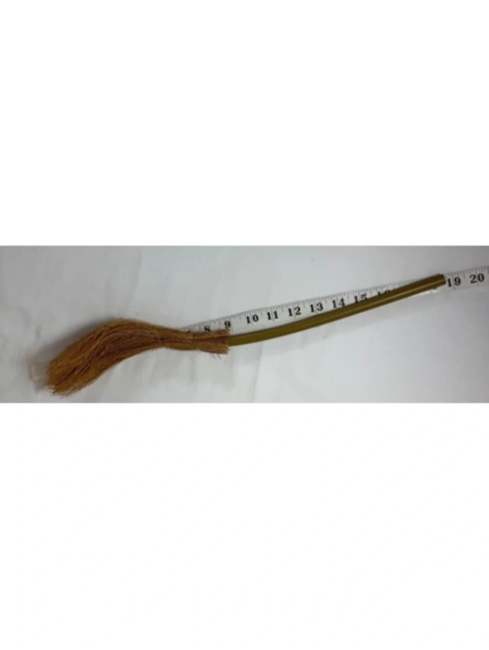 Small Halloween Decorative Natural Fiber Broom with Curved Plastic Handle